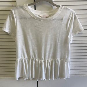 White Peplum Top